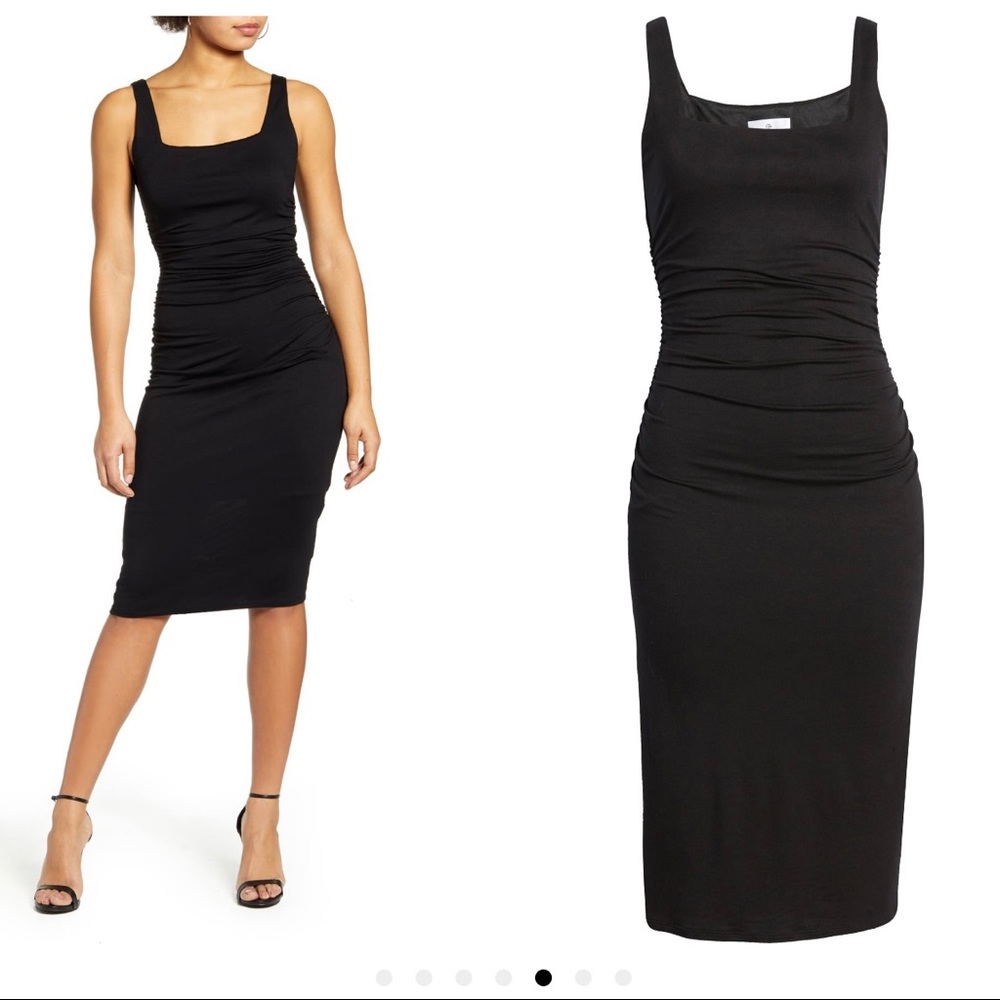 SOCIALITE Square Neck Ruched Sheath Dress